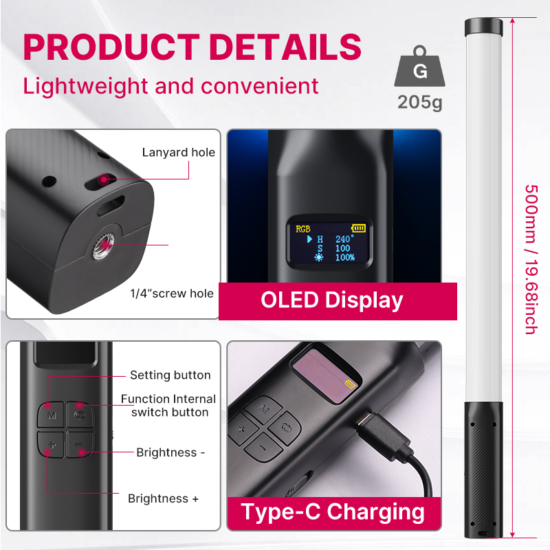 Ulanzi VL119 Handheld RGB Colo - Torjim Rgb Photography Video Lighting 评论和价格