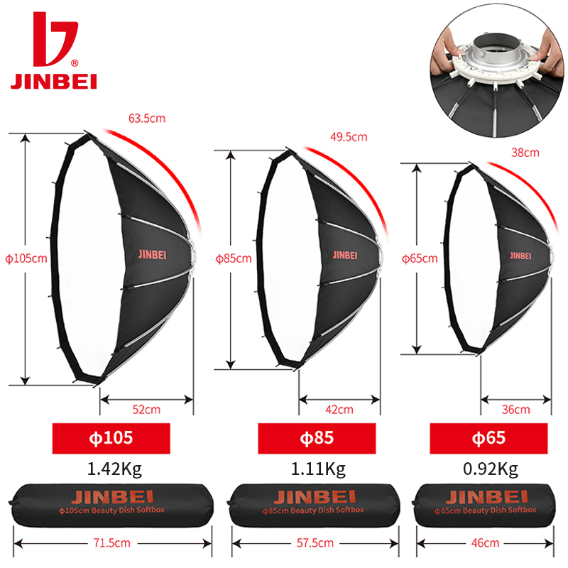 JINBEI 65  Quick Open Paraboli - Photography Lighting Mount 评论和价格