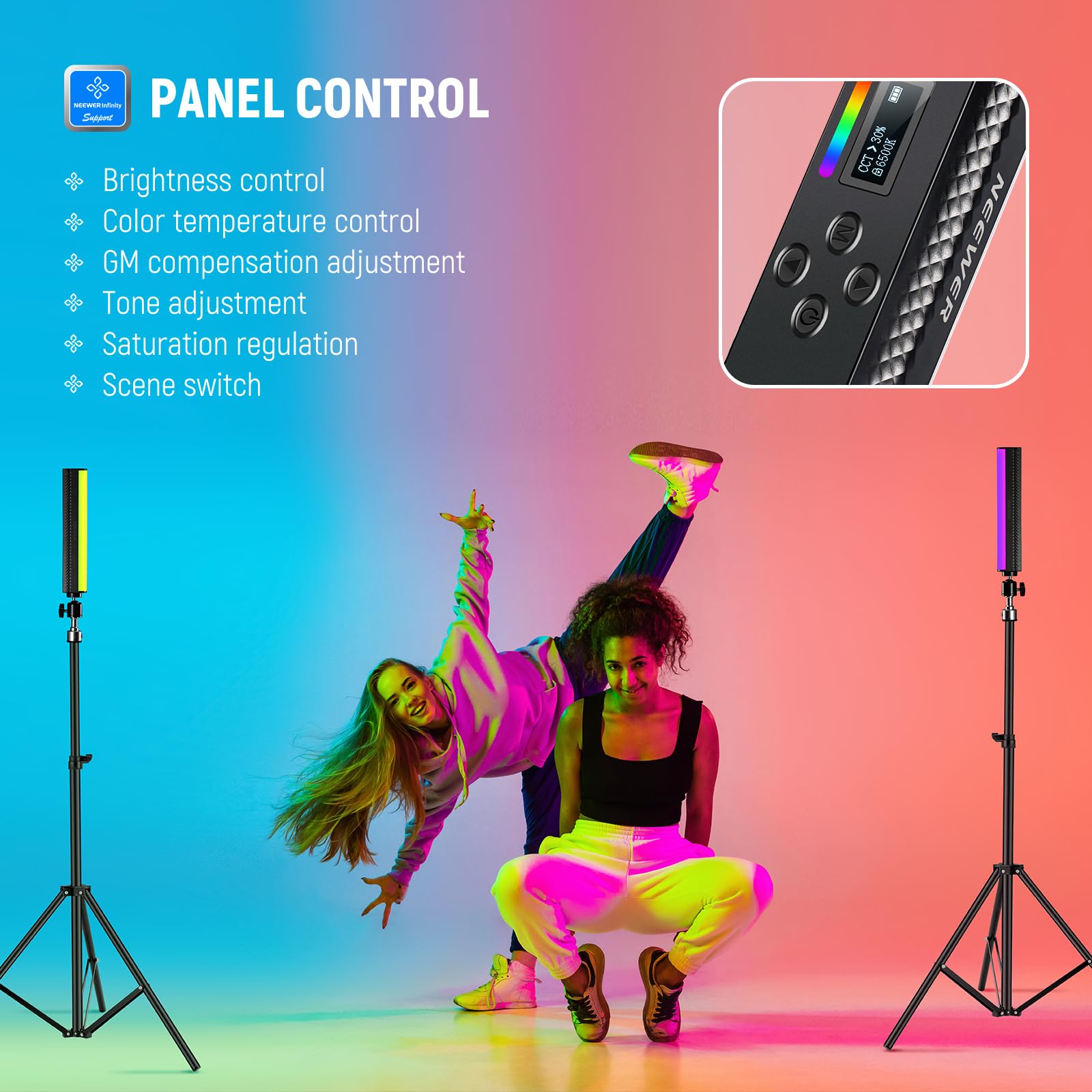 NEEWER RGB Light Wand with APP - Torjim Rgb Photography Video Lighting 评论和价格
