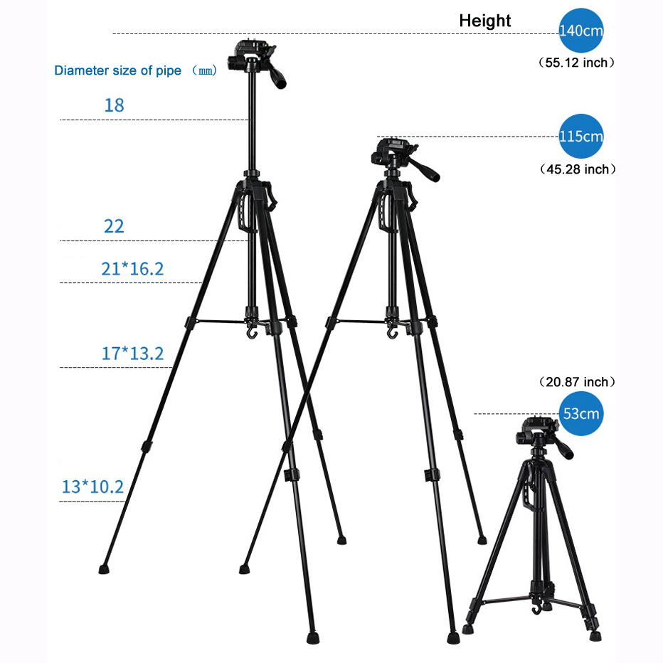 55inch Universal Tripod Stand  - Photography Video Lighting Kit With Adjustable Tripod Stand 评论和价格