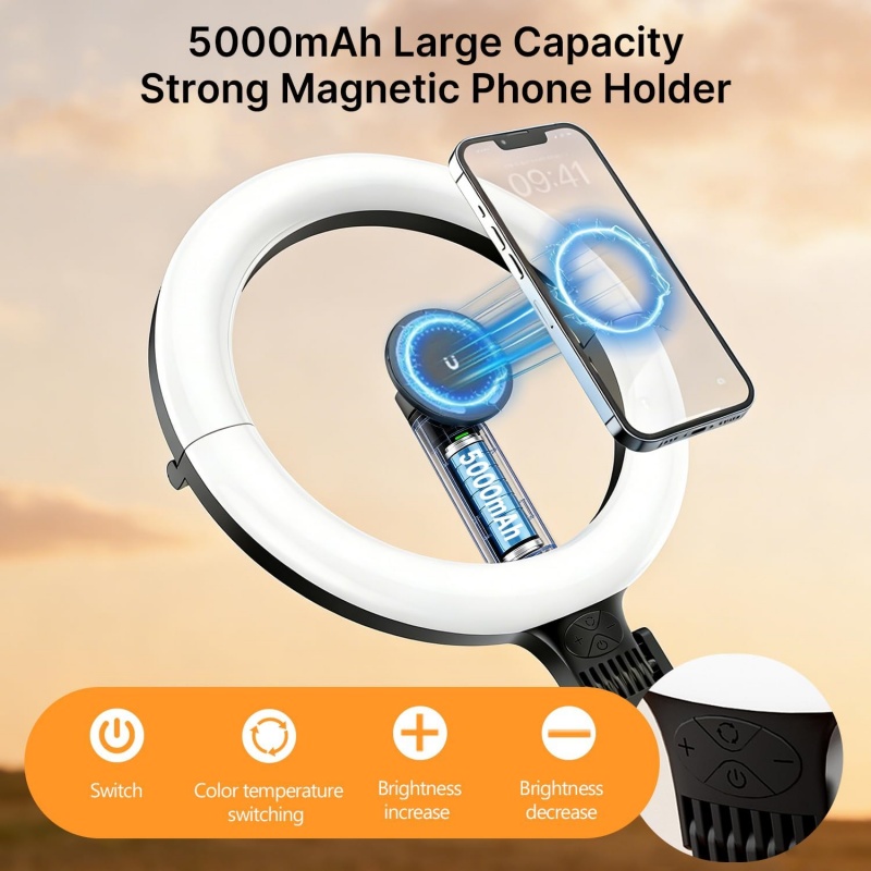 Magnetic Overhead Phone Mount  - Photography Video Lighting Kit With Adjustable Tripod Stand 评论和价格
